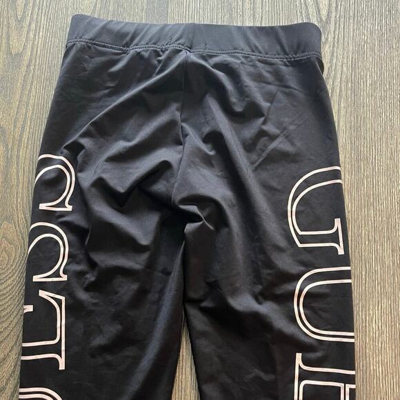 NWOT Guess Crop Leggings High Rise Elastic Waist Pull-On Logo Print Black Size M - Picture 10 of 10
